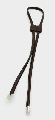 Angel Çanta Aksesuar Kahverengi Suni Deri Dikişli Büzgü Gümüş Metalli - 1