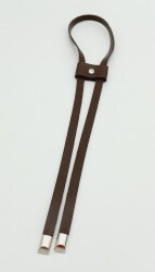 Angel Çanta Aksesuar Kahverengi Tek Kat Suni Deri Büzgü Gümüş Metalli - Angel Çanta Aksesuar