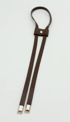 Angel Çanta Aksesuar Kahverengi Tek Kat Suni Deri Büzgü Gümüş Metalli - 1