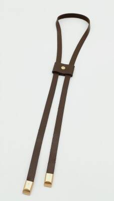 Angel Çanta Aksesuar Kahverengi Tek Kat Suni Deri Büzgü Light Gold Metalli - 1