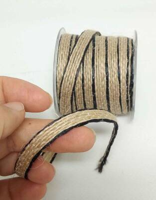 Angel Çanta Aksesuar Kenarları Siyah Hasır Renk Kordon, Büzgü İpi Metrelik - 1