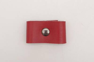 Angel Çanta Aksesuar Kırmızı Gerçek Deri Büzgülük Füme Metalli - 2