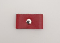 Angel Çanta Aksesuar Kırmızı Gerçek Deri Büzgülük Gümüş Metalli - 2