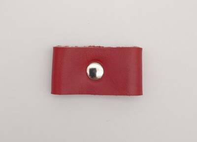 Angel Çanta Aksesuar Kırmızı Gerçek Deri Büzgülük Gümüş Metalli - 2