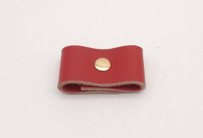 Angel Çanta Aksesuar Kırmızı Gerçek Deri Büzgülük Light Gold Metalli - 1