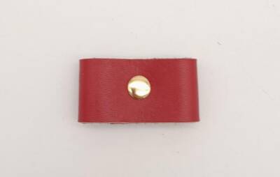 Angel Çanta Aksesuar Kırmızı Gerçek Deri Büzgülük Light Gold Metalli - 2