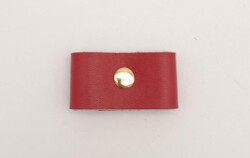 Angel Çanta Aksesuar Kırmızı Gerçek Deri Büzgülük Light Gold Metalli - 2