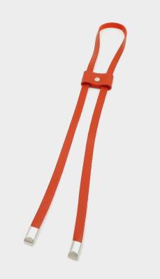 Angel Çanta Aksesuar Kırmızı Tek Kat Suni Deri Büzgü Gümüş Metalli - 1