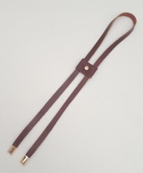 Angel Çanta Aksesuar Kızıl Kahve Gerçek Deri Büzgü Light Gold Metalli - 2