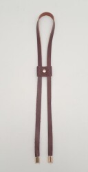 Angel Çanta Aksesuar Kızıl Kahve Gerçek Deri Büzgü Light Gold Metalli - Angel Çanta Aksesuar