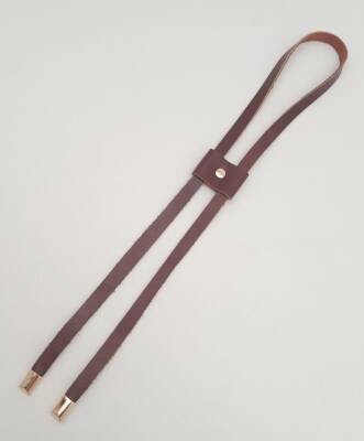 Angel Çanta Aksesuar Kızıl Kahve Gerçek Deri Büzgü Light Gold Metalli - 2