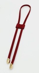 Angel Çanta Aksesuar Koyu Bordo Renk Suni Deri Nubuk Büzgü Light Gold Metalli - Angel Çanta Aksesuar