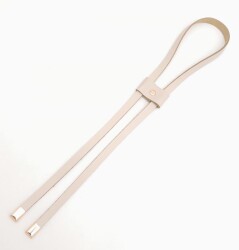 Angel Çanta Aksesuar Krem Gerçek Deri Büzgü Light Gold Metalli - 2