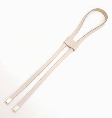 Angel Çanta Aksesuar Krem Gerçek Deri Büzgü Light Gold Metalli - 2