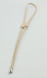 Angel Çanta Aksesuar Krem Suni Deri Dikişli Büzgü Gümüş Metalli - Angel Çanta Aksesuar