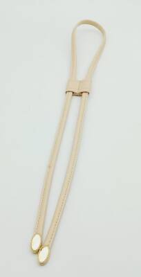 Angel Çanta Aksesuar Krem Suni Deri Dikişli Büzgü Light Gold Metalli - 1