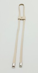 Angel Çanta Aksesuar Krem Tek Kat Suni Deri Büzgü Gümüş Metalli - Angel Çanta Aksesuar