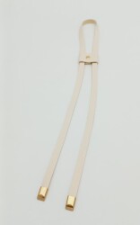 Angel Çanta Aksesuar Krem Tek Kat Suni Deri Büzgü Light Gold Metalli - Angel Çanta Aksesuar