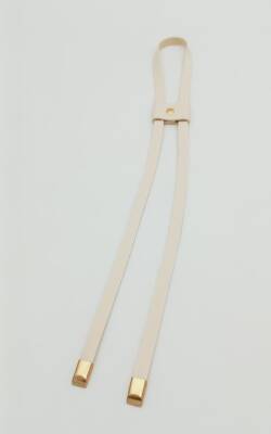 Angel Çanta Aksesuar Krem Tek Kat Suni Deri Büzgü Light Gold Metalli - 1