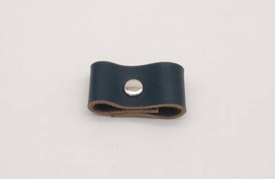 Angel Çanta Aksesuar Lacivert Gerçek Deri Büzgülük Gümüş Metalli - 1