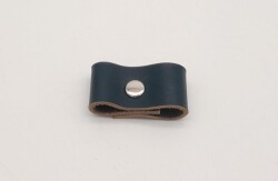 Angel Çanta Aksesuar Lacivert Gerçek Deri Büzgülük Gümüş Metalli - Angel Çanta Aksesuar