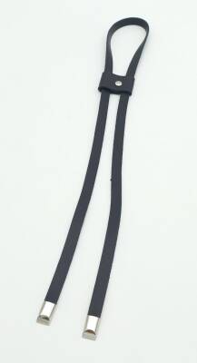 Angel Çanta Aksesuar Lacivert Tek Kat Suni Deri Büzgü Gümüş Metalli - 1