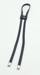 Angel Çanta Aksesuar Lacivert Tek Kat Suni Deri Büzgü Gümüş Metalli - Angel Çanta Aksesuar