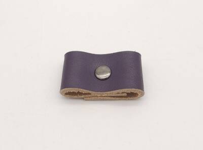 Angel Çanta Aksesuar Mor Gerçek Deri Büzgülük Füme Metalli - 1