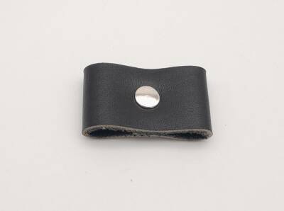 Angel Çanta Aksesuar Siyah Gerçek Deri Büzgülük Gümüş Metalli - 1