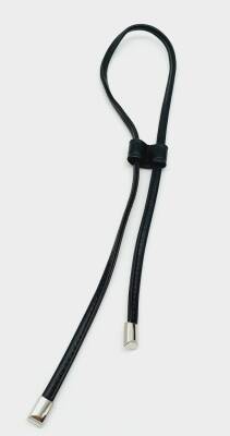 Angel Çanta Aksesuar Siyah Suni Deri Dikişli Büzgü Gümüş Metalli - 1