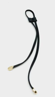 Angel Çanta Aksesuar Siyah Suni Deri Dikişli Büzgü Light Gold Metalli - 1