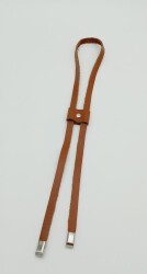 Angel Çanta Aksesuar Taba Gerçek Deri Büzgü Gümüş Metalli - Angel Çanta Aksesuar