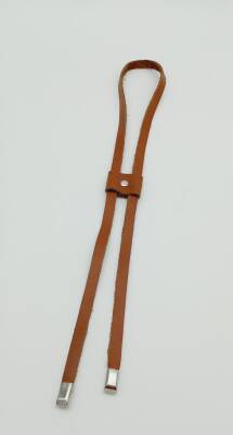 Angel Çanta Aksesuar Taba Gerçek Deri Büzgü Gümüş Metalli - 1