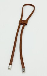 Angel Çanta Aksesuar Taba Suni Deri Dikişli Büzgü Gümüş Metalli - Angel Çanta Aksesuar