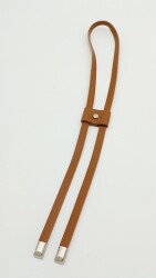 Angel Çanta Aksesuar Taba Tek Kat Suni Deri Büzgü Gümüş Metalli - Angel Çanta Aksesuar