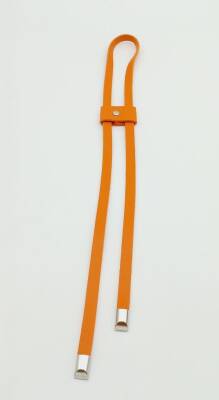 Angel Çanta Aksesuar Turuncu Tek Kat Suni Deri Büzgü Gümüş Metalli - 1