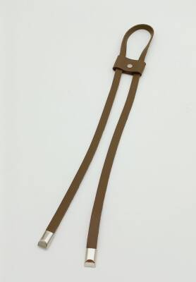 Angel Çanta Aksesuar Vizon Tek Kat Suni Deri Büzgü Gümüş Metalli - 1