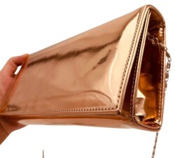 Angel Çanta Aksesuar Bakır Renk Abiye Çanta Zincirli - Angel Çanta Aksesuar