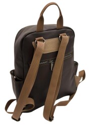 Angel Çanta Aksesuar Gerçek Deri Sırt Çantası Unisex Kahve Renk - 8