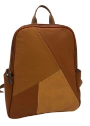 Angel Çanta Aksesuar Gerçek Deri Sırt Çantası Unisex Taba Renk - Angel Çanta Aksesuar