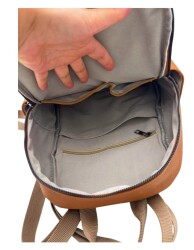 Angel Çanta Aksesuar Gerçek Deri Sırt Çantası Unisex Taba Renk - 2