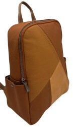 Angel Çanta Aksesuar Gerçek Deri Sırt Çantası Unisex Taba Renk - 7