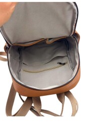 Angel Çanta Aksesuar Gerçek Deri Sırt Çantası Unisex Taba Renk - 3