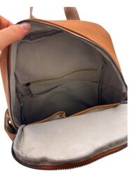 Angel Çanta Aksesuar Gerçek Deri Sırt Çantası Unisex Taba Renk - 4