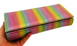 Angel Çanta Aksesuar Gökkuşağı Renk Abiye Çanta Zincirli - 3