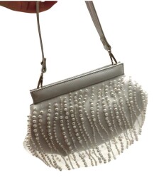 Angel Çanta Aksesuar İncili Beyaz Renk Gelin Çantası Abiye Çanta - Angel Çanta Aksesuar