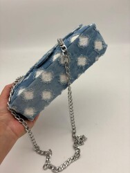 Angel Çanta Aksesuar Kot Kumaş Çanta, Denim Çanta Zincirli - 3