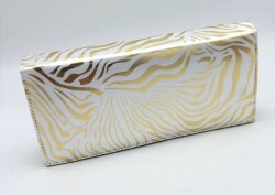 Angel Çanta Aksesuar Gold Zebra Desenli Abiye Çanta Zincirli - 2