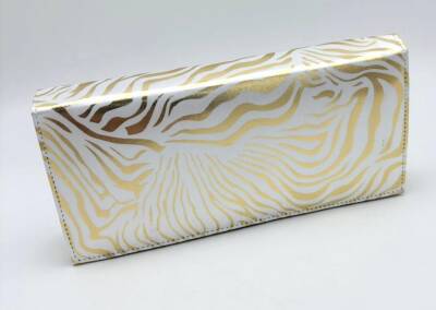 Angel Çanta Aksesuar Gold Zebra Desenli Abiye Çanta Zincirli - 2