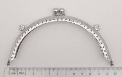 Angel Çanta Aksesuar 12.5 cm Oval Cüzdan Klipsi Cüzdan Bursu Gümüş Renk - 2